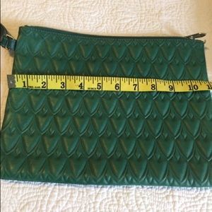 NWOT Reece Hudson green embossed leather clutch